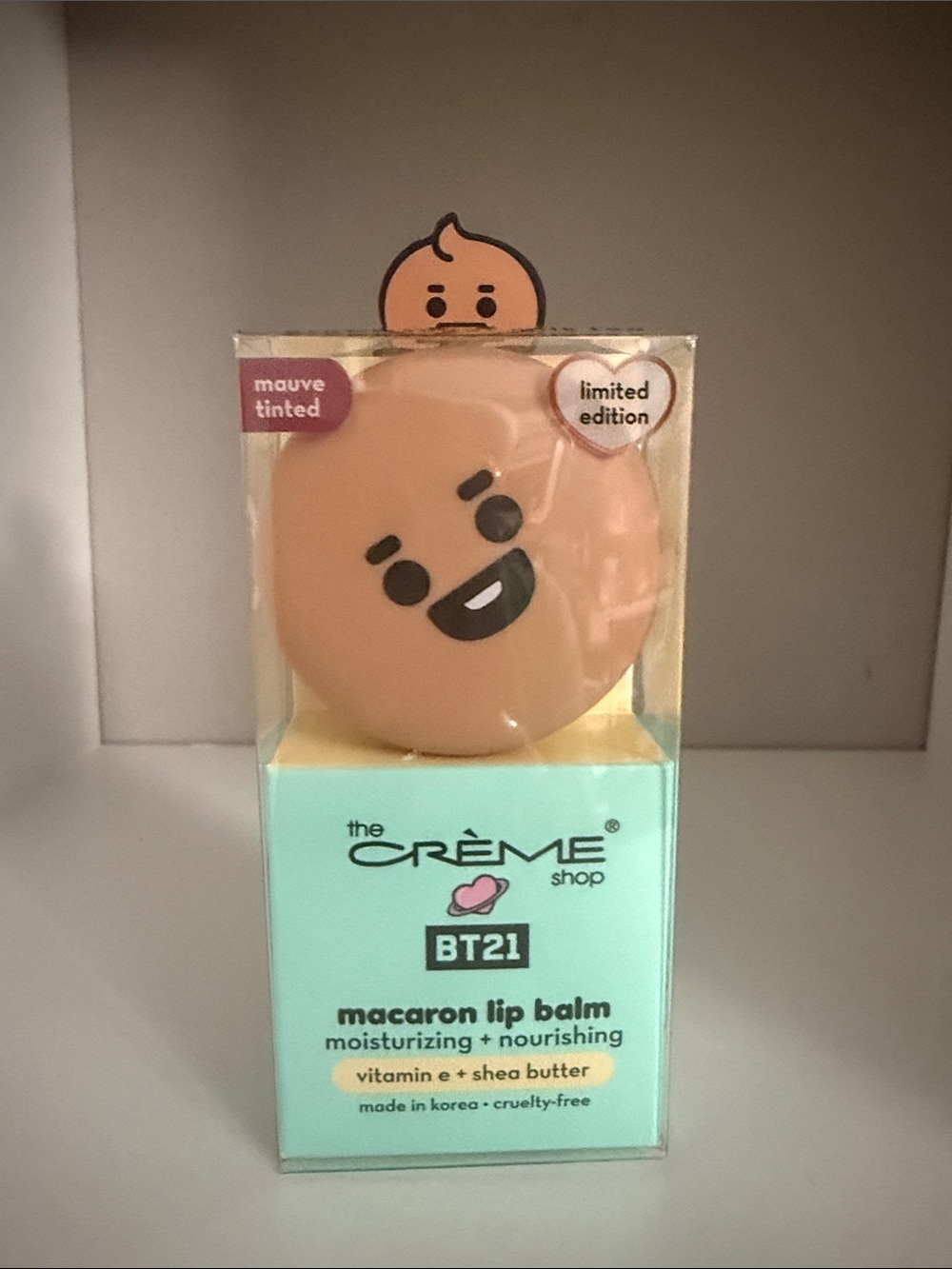 BT21 Macaron Lip Balm - The Crème Shop Mauve Tinted